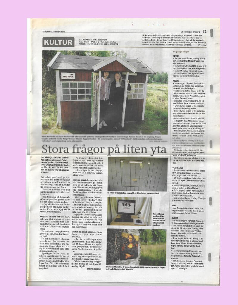 Värmlands Folkblad: Stora frågor på liten yta, 27/07/2012