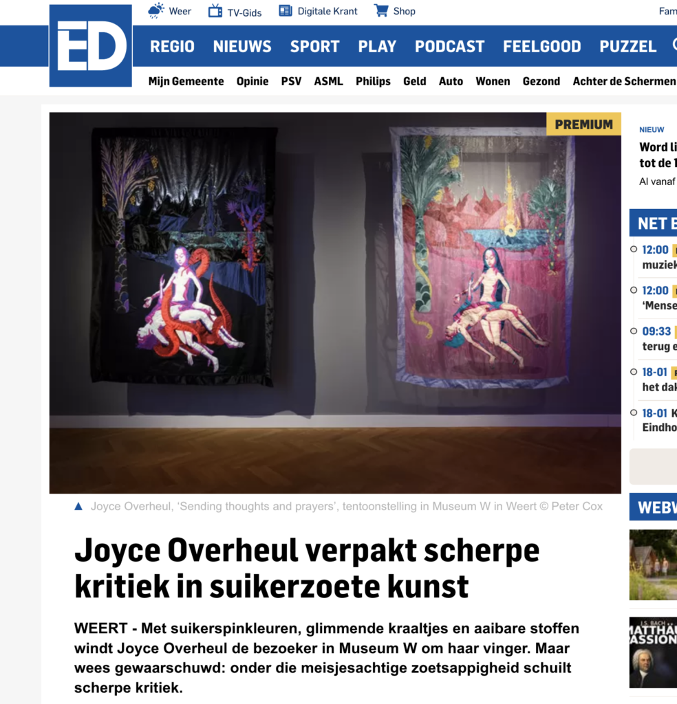 Review: Joyce Overheul verpakt scherpe kritiek in mierzoete kunst, Eindhovens Dagblad